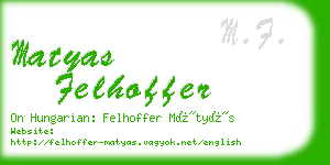 matyas felhoffer business card